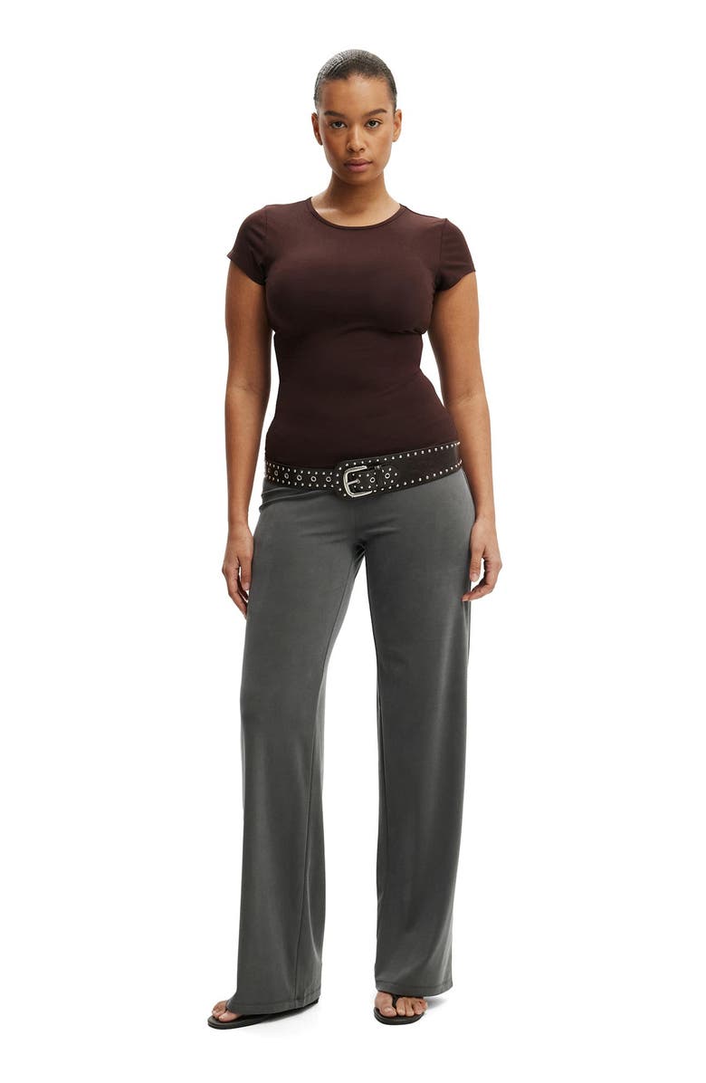 Cotton On Women's Longline Crew Short Sleeve Tee, Alternate, color, Dark Oak