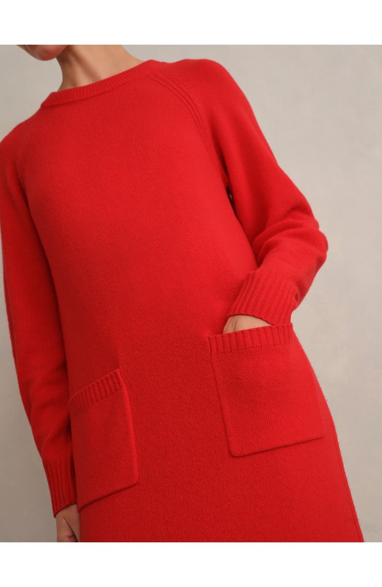 HOBBS LONDON Claudia Knitted Midi Dress, Alternate, color, Pepper Red