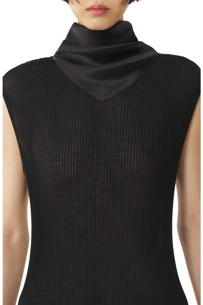 Pleated Jersey Dress, Alternate, color, Black