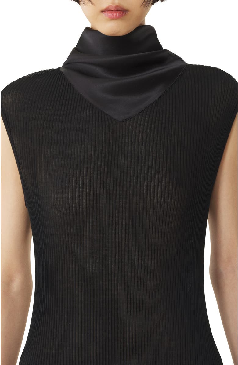 Lanvin Pleated Jersey Dress, Alternate, color, Black