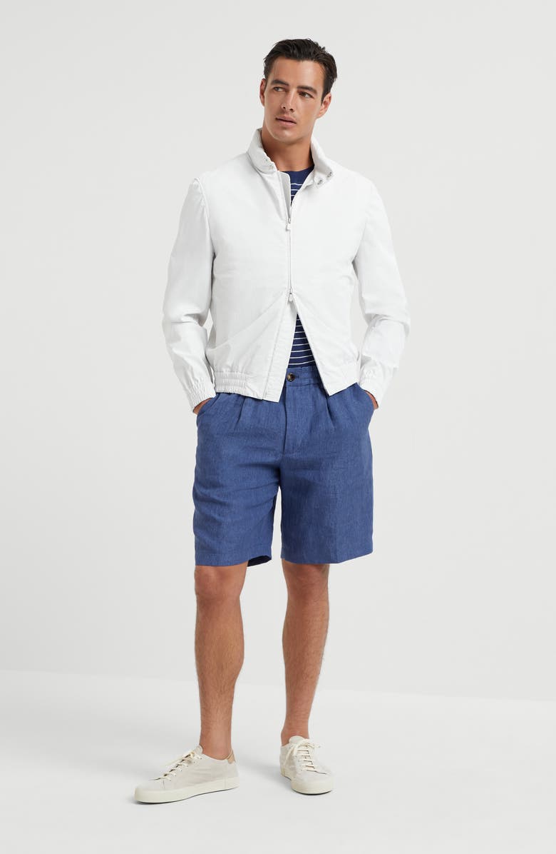Brunello Cucinelli Délavé linen Bermuda shorts, Alternate, color, 
