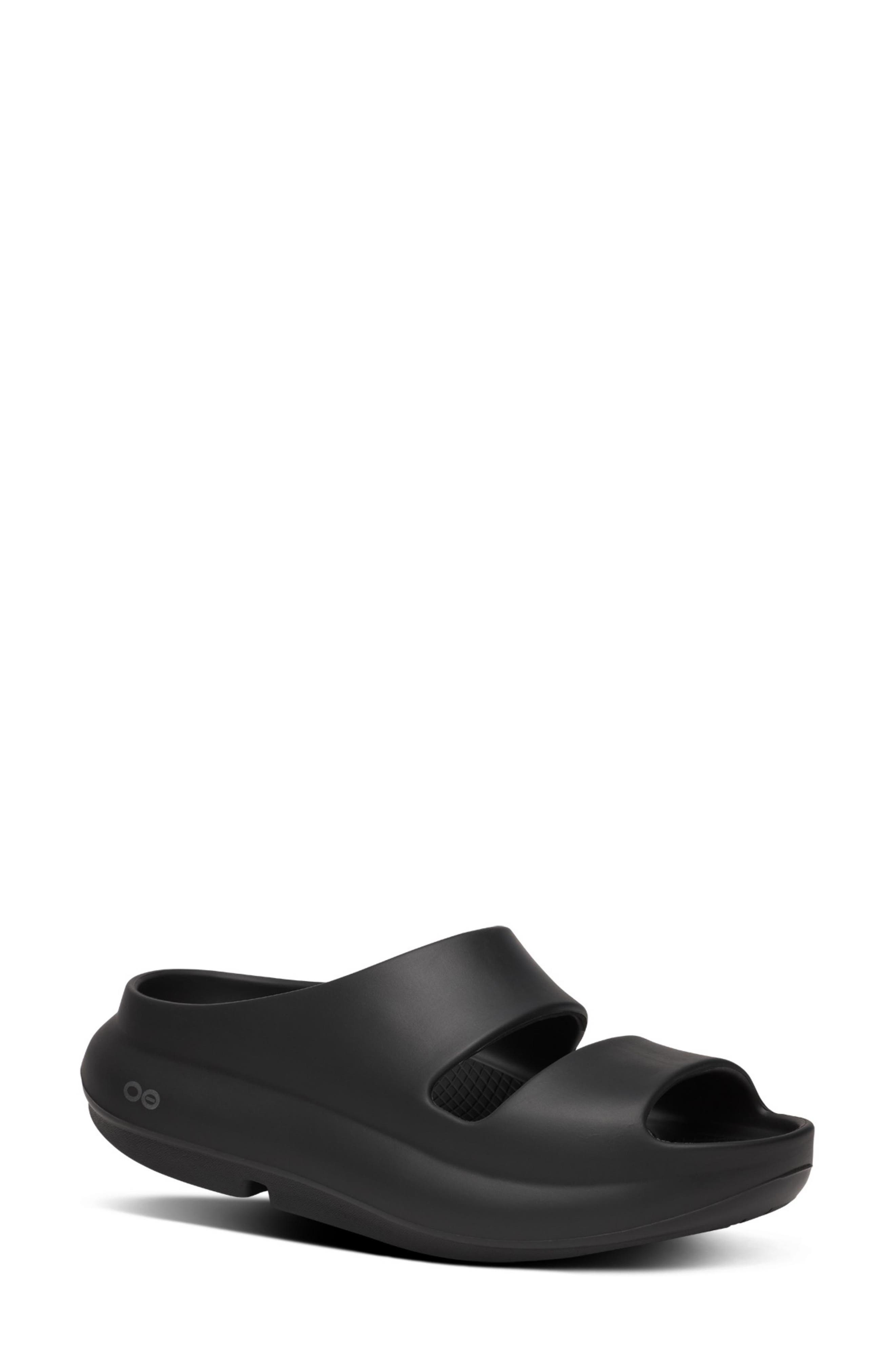 Oofos OOyea Slide Sandal, Main, color, Black