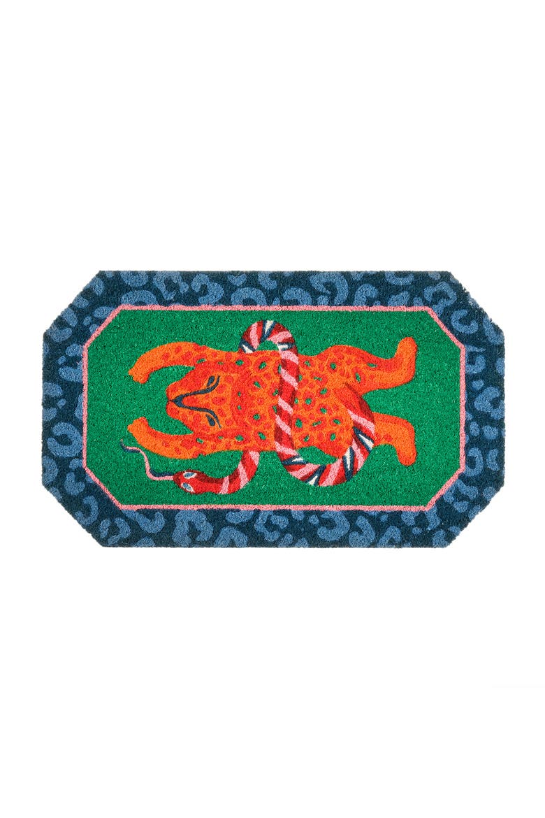 Kerala 100% Coir Doormat 18" x 30", Main, color, Blue-Green