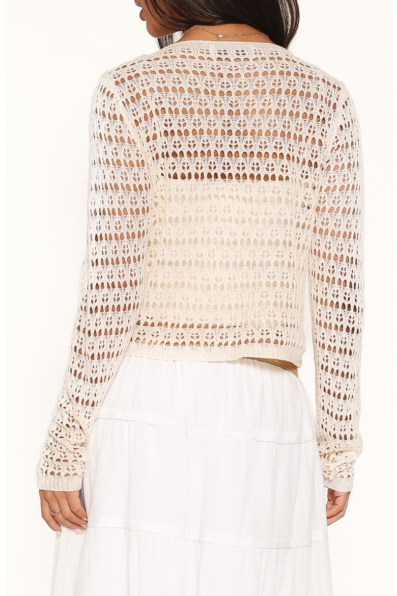 Lorelle Pointelle Cardigan, Alternate, color, BUTTER