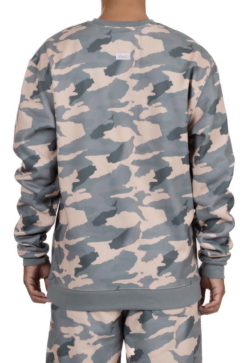 Camo Print Recycled Polyester Sweatshirt, Alternate, color, TAN