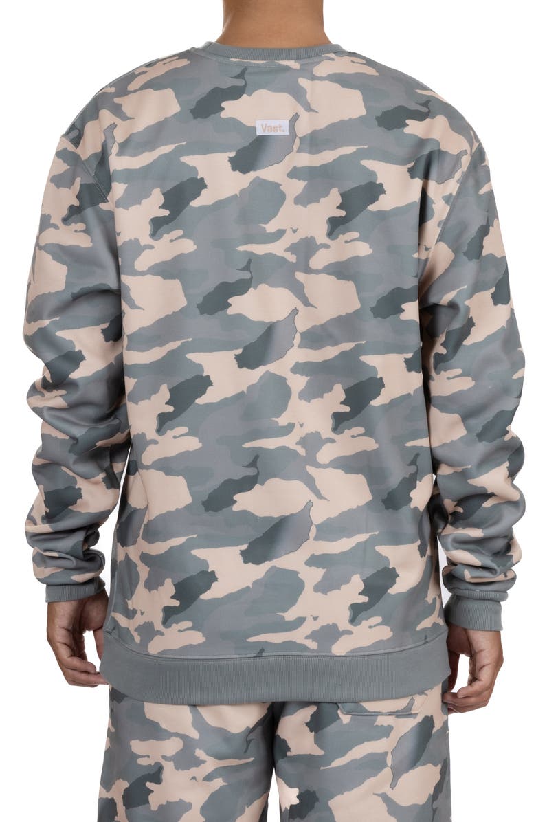 VAST Camo Print Recycled Polyester Sweatshirt, Alternate, color, Tan