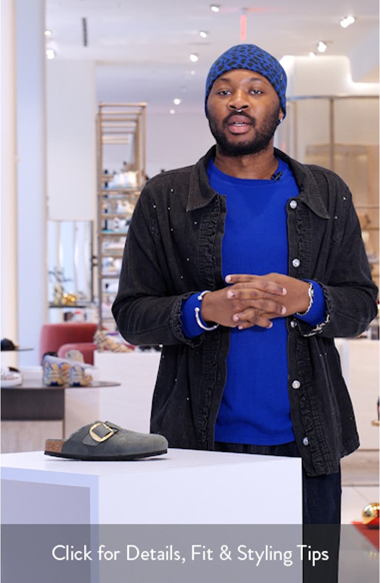 Boston Big Buckle Genuine Shearling Lined Clog, sales video thumbnail