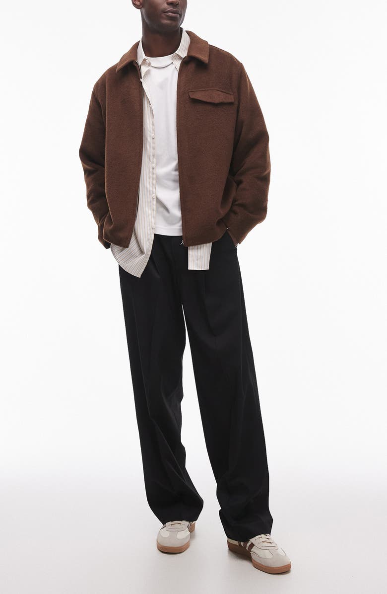 Topman Pleated Wide Leg Dress Pants, Main, color, 