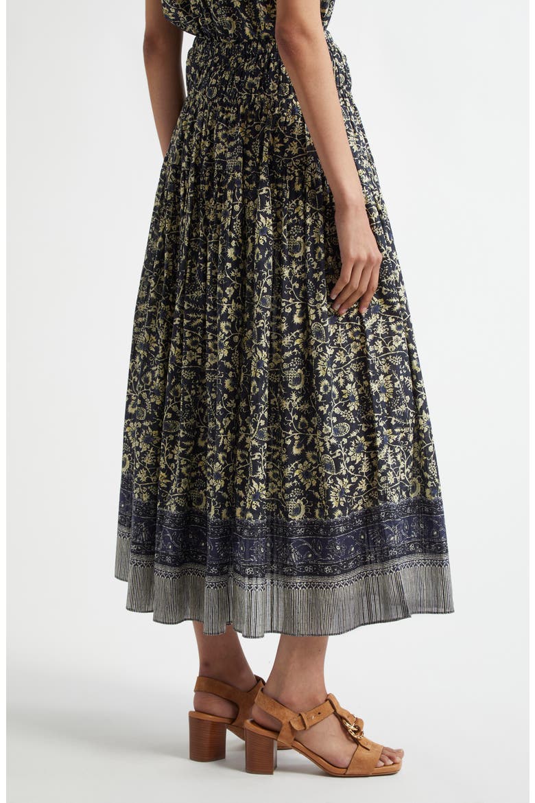 Avia Drawstring Waist Cotton Blend Maxi Skirt, Alternate, color, RAVEN