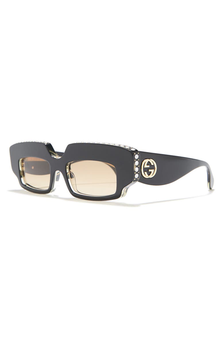 Gucci 50mm Rectangular Sunglasses, Alternate, color,