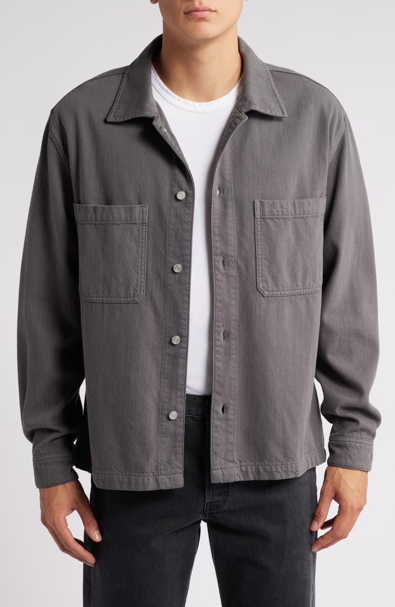 FRAME Textured Terry Double Pocket Overshirt, Main, color, 