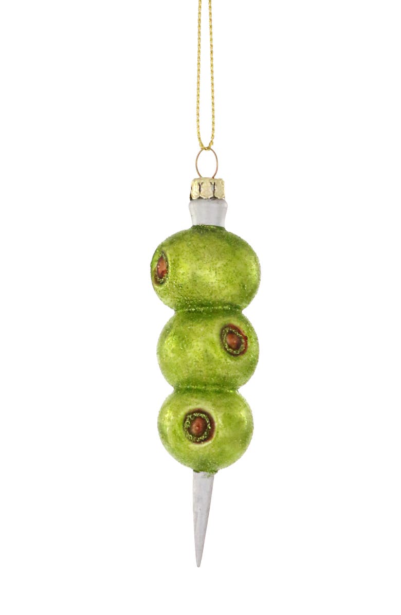 Cody Foster & Co. Cocktail Olives Glass Ornament, Main, color, Green Multi