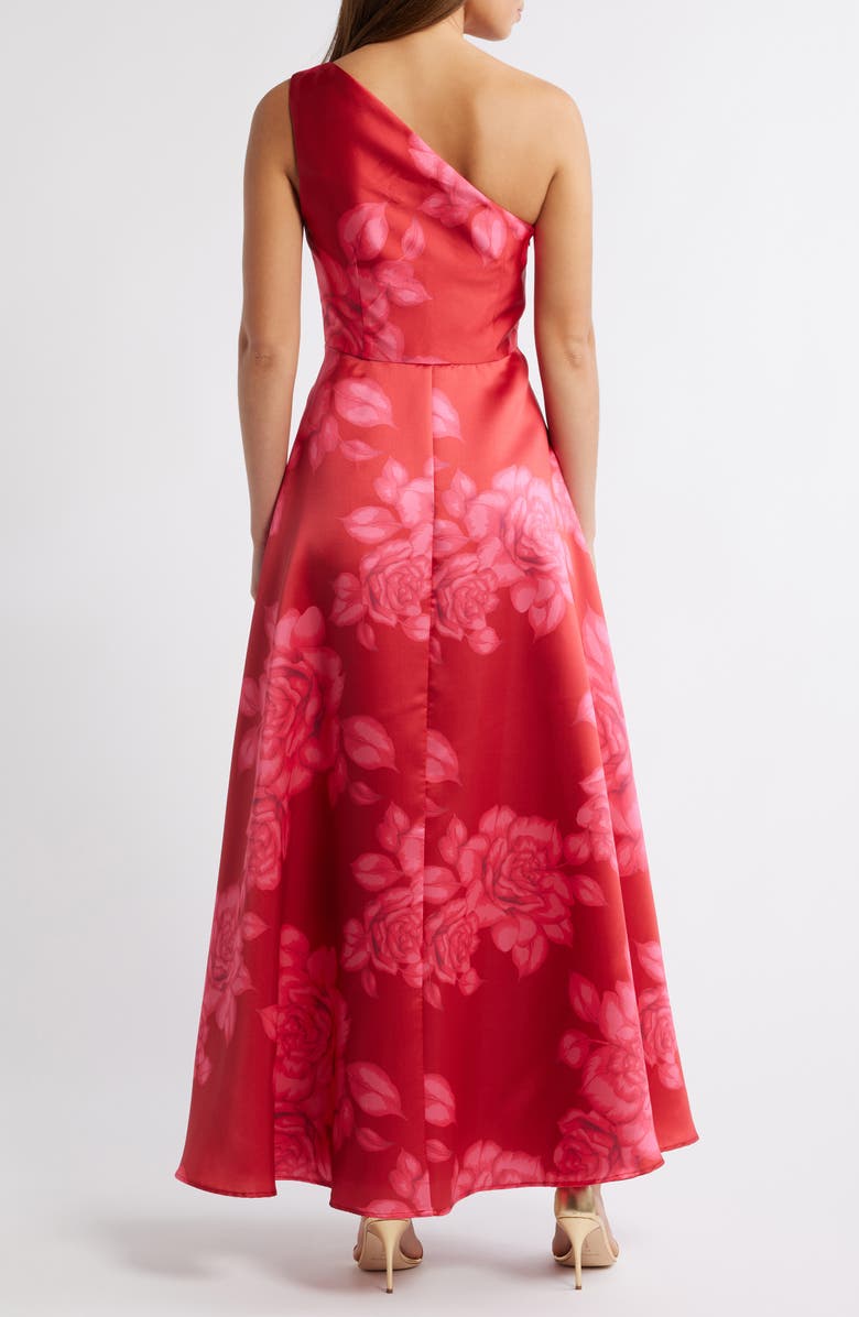 Hutch Floral One-Shoulder Satin Gown, Alternate, color, 