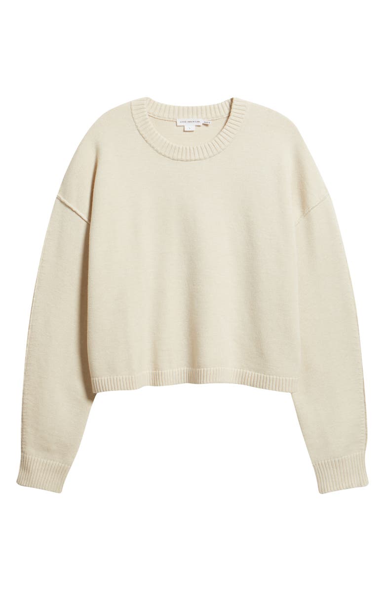 Good American Cozy Crewneck Sweater, Alternate, color, Vanilla001