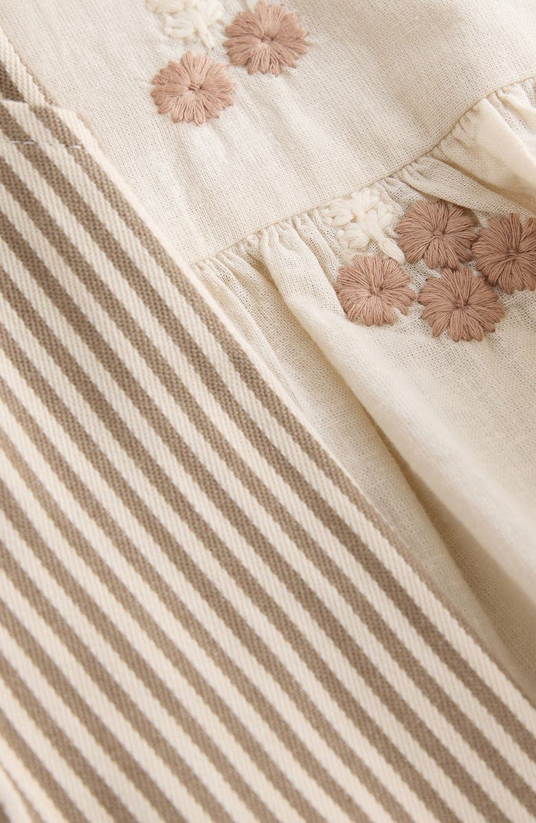 NEXT Kids' Embroidered Cotton & Linen Peplum Top & Stripe Pants Set, Alternate, color, 