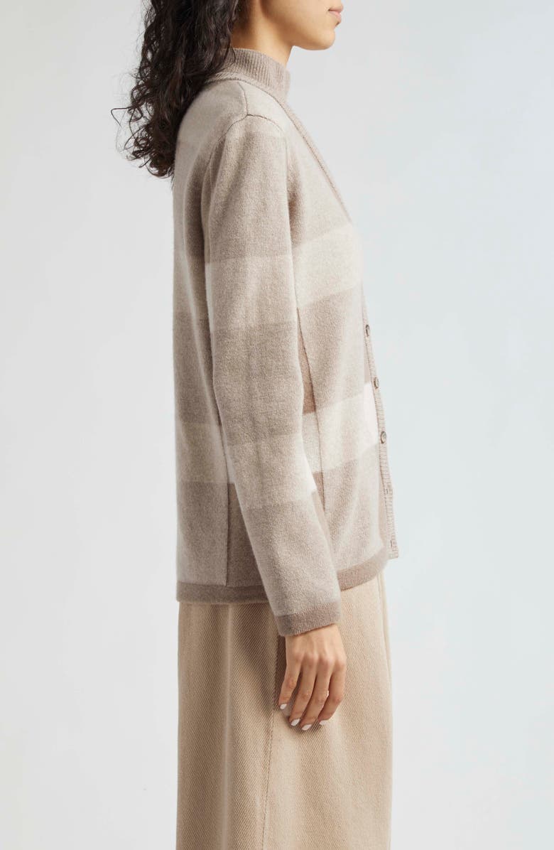 Emporio Armani Check Wool & Cashmere Cardigan, Alternate, color, Solid Medium Beige