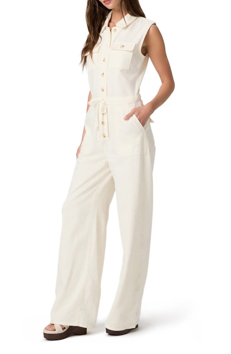 PAIGE Hayden Sleeveless Jumpsuit, Alternate, color, Cream Cloud
