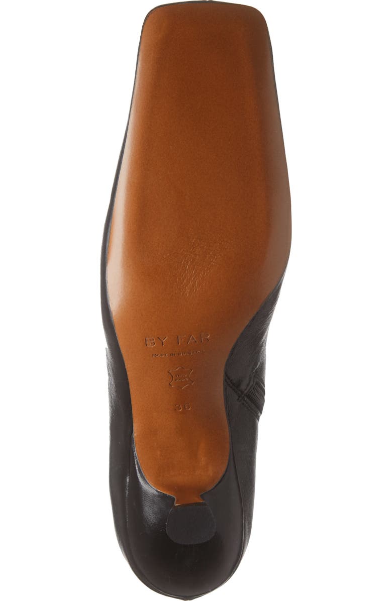 By Far Lange Square Toe Kitten Heel Leather Bootie, Alternate, color,