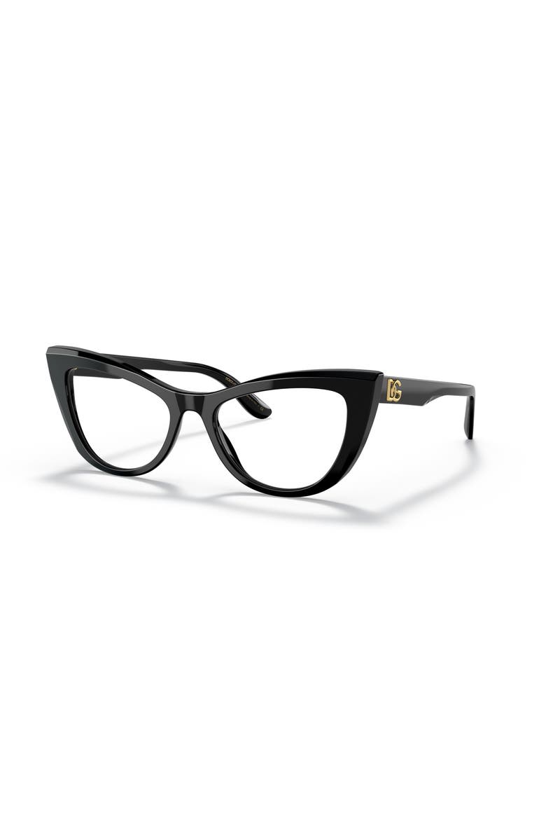 Dolce&Gabbana 54mm Cat Eye optical glasses, Main, color, Black