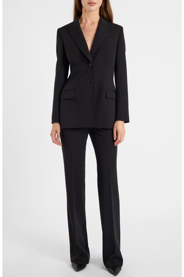 Enrica Two-button Sleek Tailored Jacket, Alternate, color, Onyx