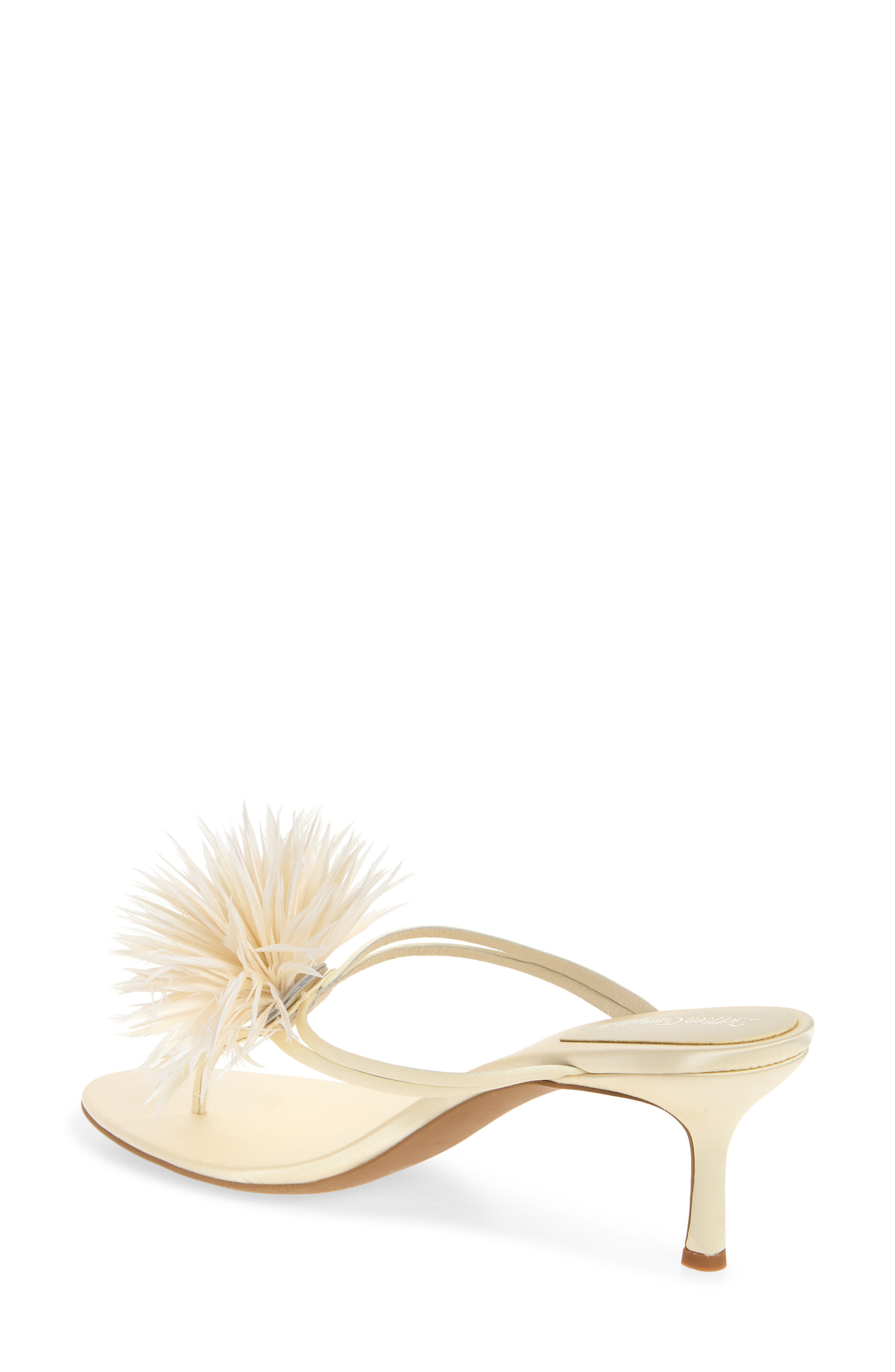 Firework Feather Sandal, Alternate, color, BEIGE SATIN