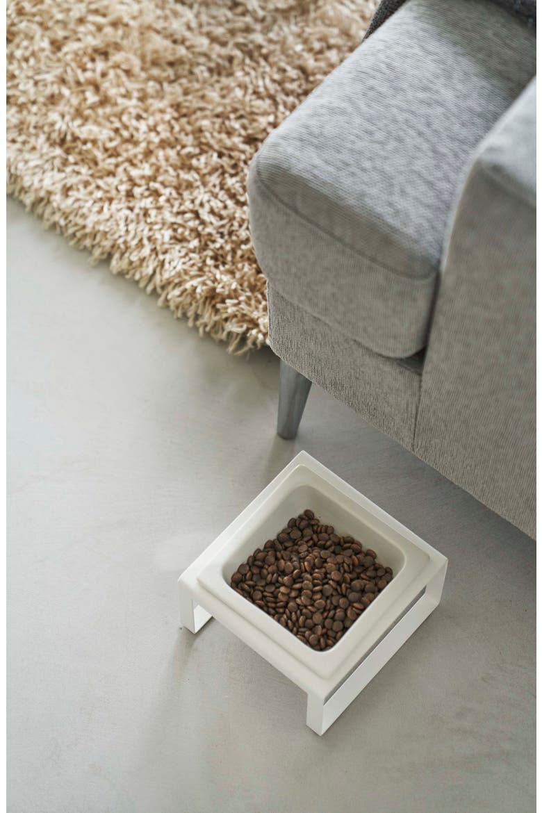 Pet Food Bowl & Short Stand, Alternate, color, WHITE
