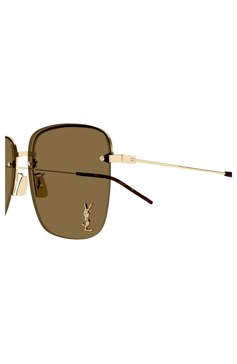 Saint Laurent 58mm Aviator Sunglasses, Alternate, color, Gold