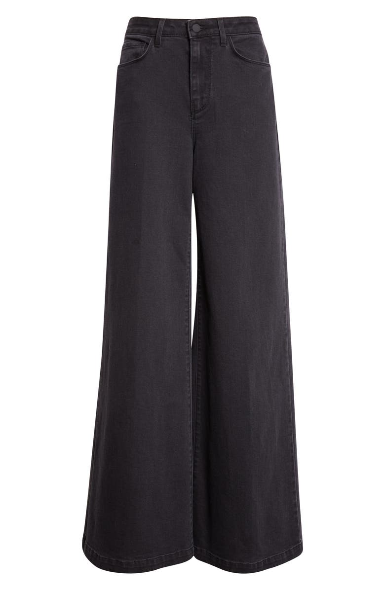 L'AGENCE Quincy High Waist Wide Leg Jeans, Alternate, color, Washed Black