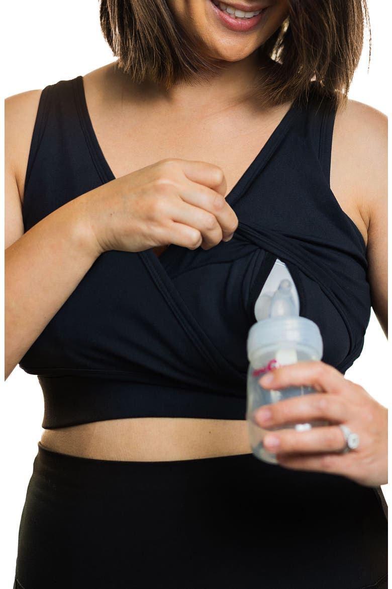 Everyday Luxe Maternity/Nursing Pumping Wireless Bra, Main, color, BLACK