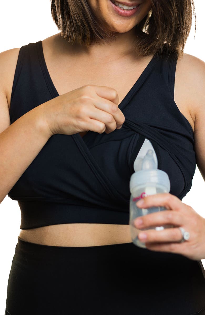 LOVE AND FIT Everyday Luxe Maternity/Nursing Pumping Wireless Bra, Main, color, Black