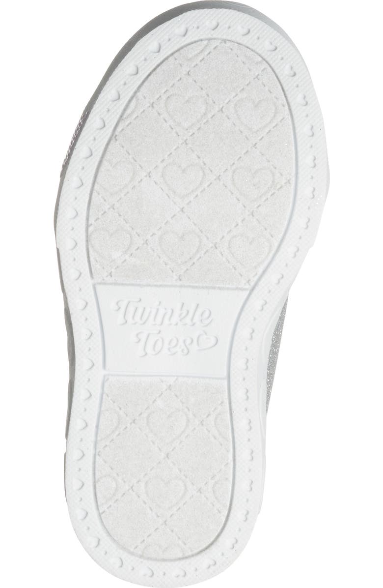 SKECHERS Kids' Twinkle Toes Heart Steps High Top Sneaker, Alternate, color, Silver Multi