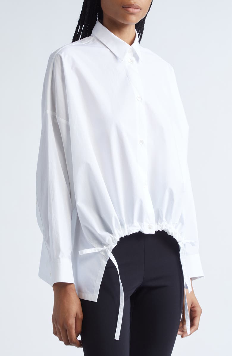 Emporio Armani Oversize Cotton Poplin Button-Up Shirt, Alternate, color, White