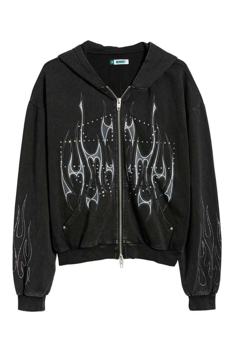 Flame Studded Graphic Zip Hoodie (Men) | Nordstrom