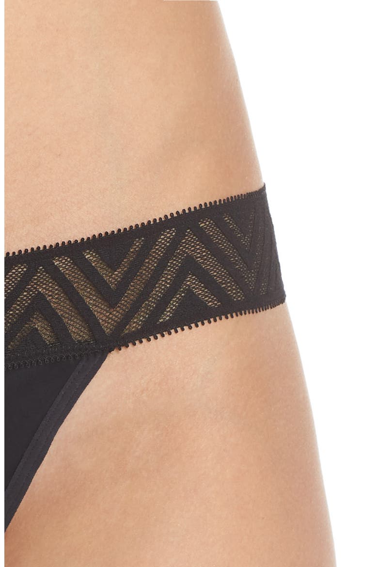Lace Period Light Absorbency Thong, Alternate, color, BLACK