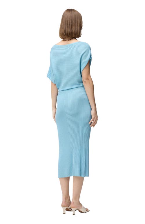 Gobi Mongolian Cashmere Cashmere Asymmetric Silk Dress Blue In Blue