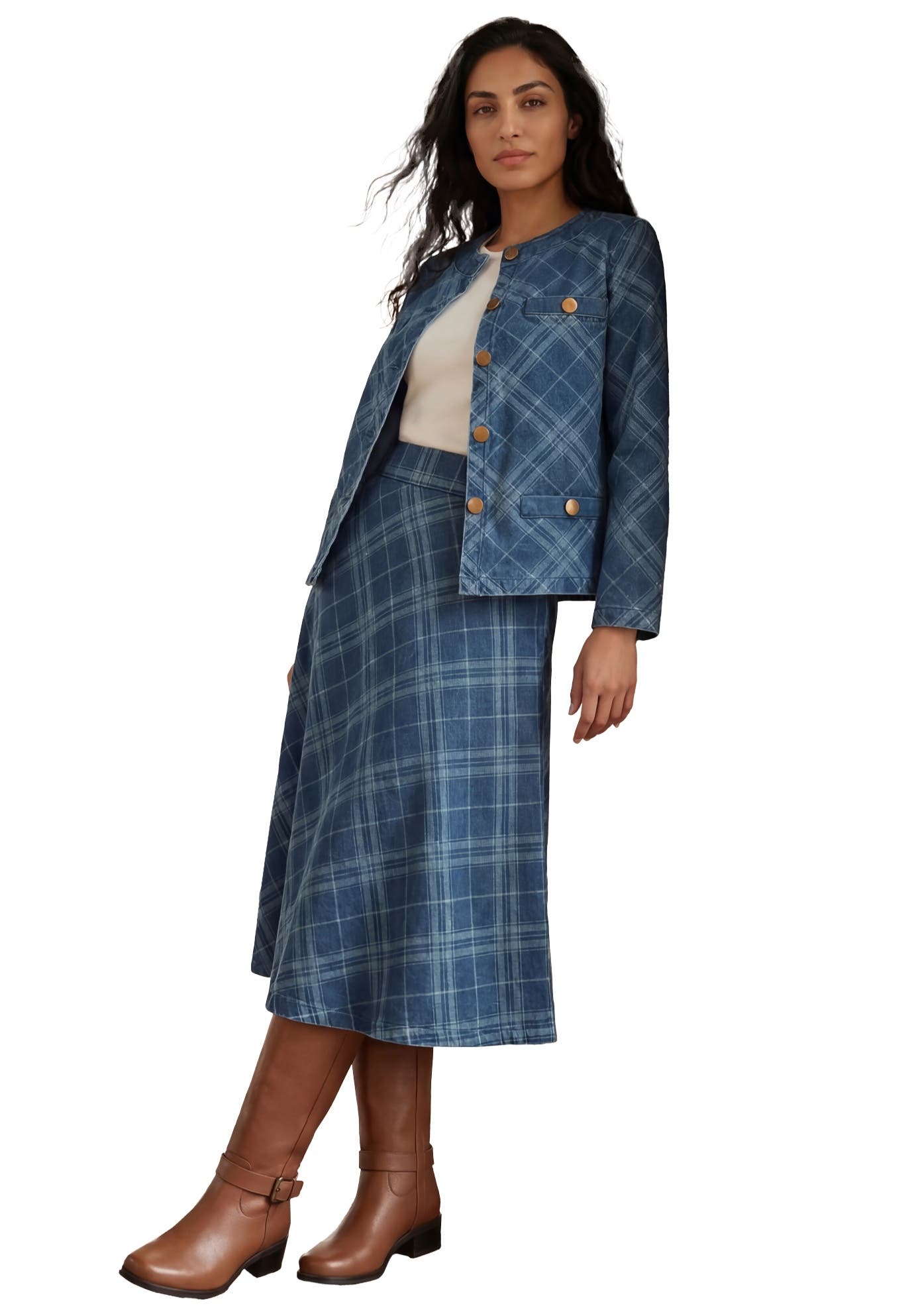 selected DENIM BIAS PLAID