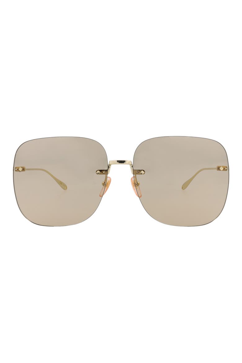 65mm Novelty Square Sunglasses, Main, color, GOLD GOLD BROWN