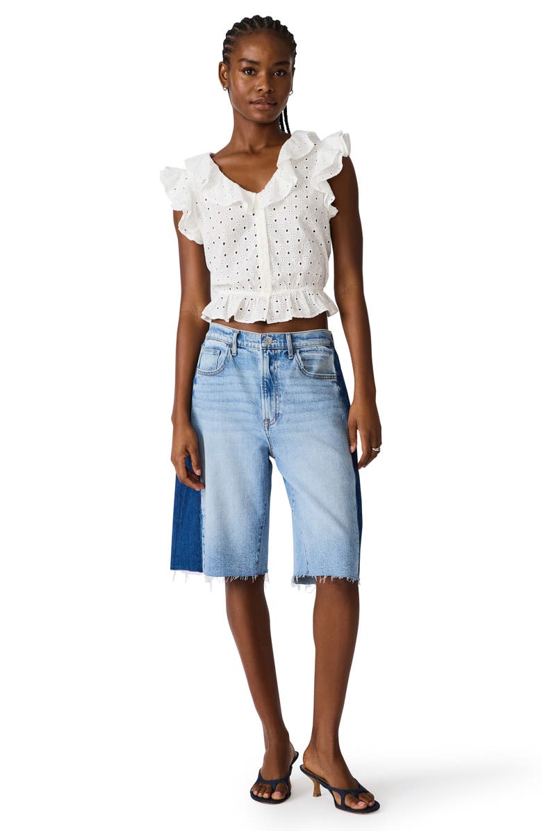 Steve Madden Mayra Cotton Eyelet Top, Alternate, color, White