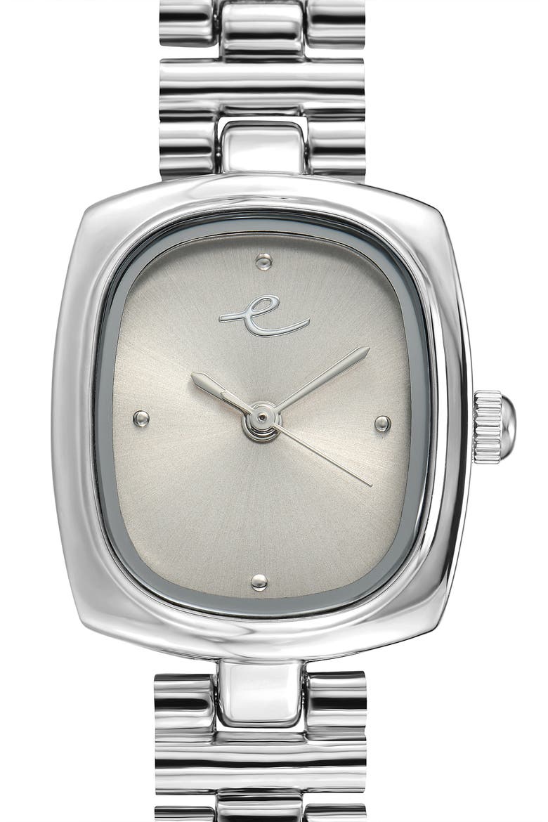 Square Dial Bracelet Watch, 20mm x 23mm, Alternate, color, BONE AND SILVER