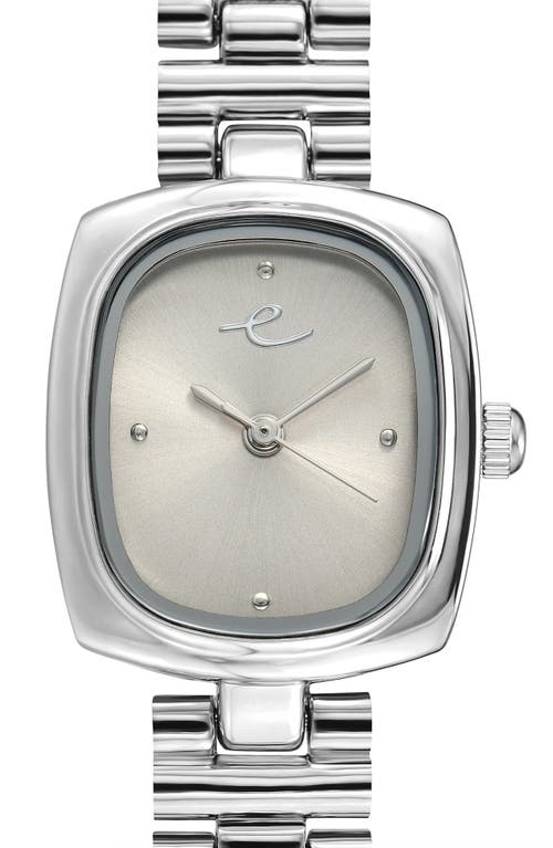 Ettika Square Dial Bracelet Watch, 20mm X 23mm In Silver