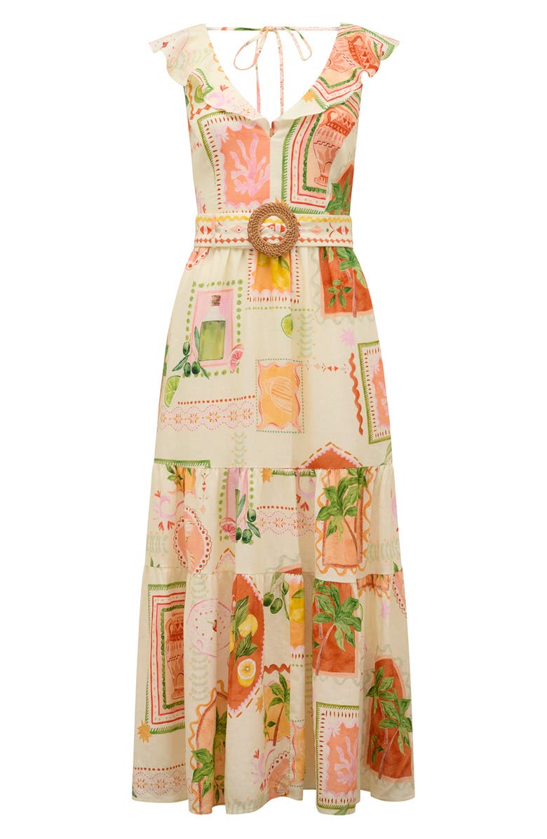 Ever New Layne Belted Midi Dress, Alternate, color, Almada Holiday