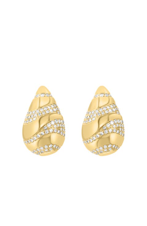14K Yellow Gold Golden Mosaic Diamond Earrings