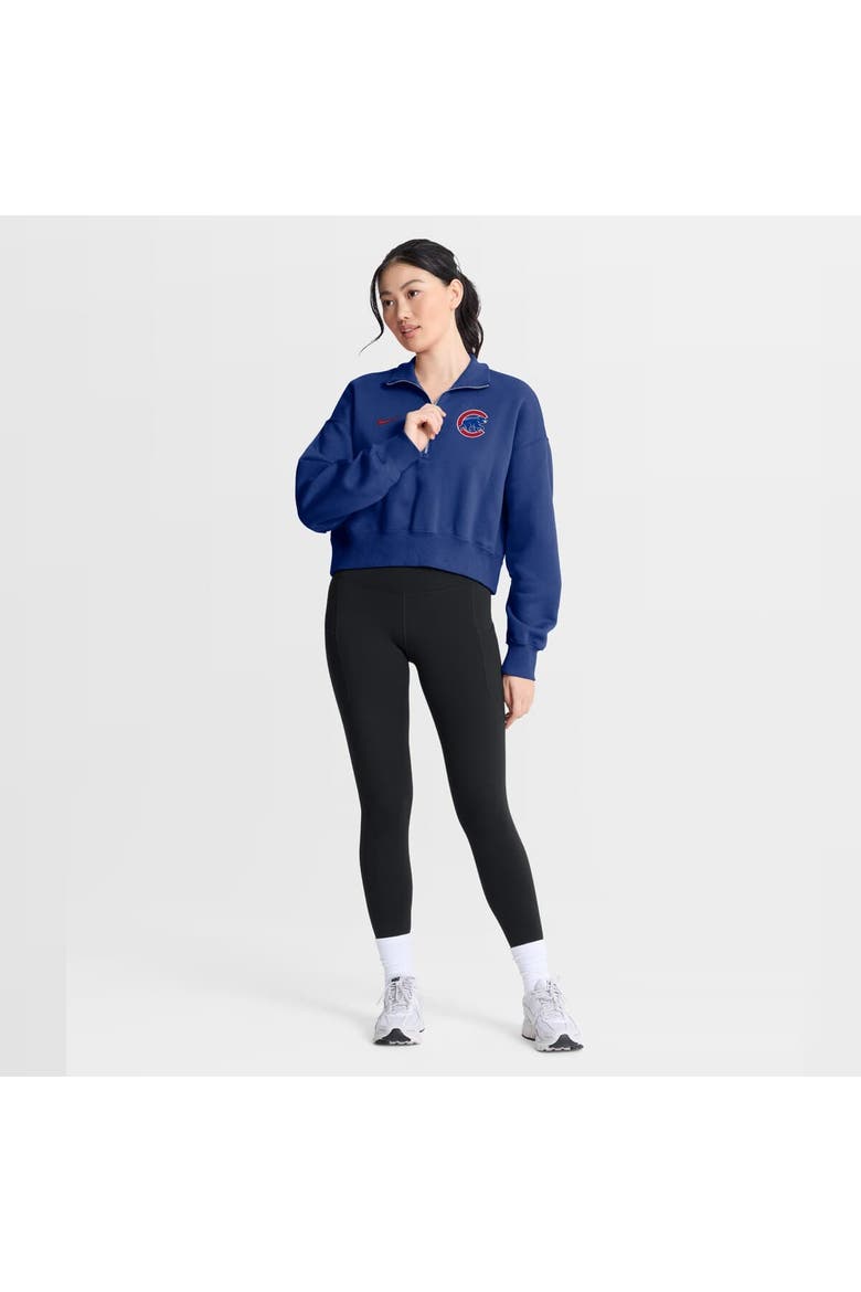 Women's Nike Royal Chicago Cubs Primetime Phoenix Fleece Half-Zip Sweatshirt, Alternate, color, Royal