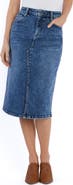 Wash Lab Denim Silver Denim Midi Skirt