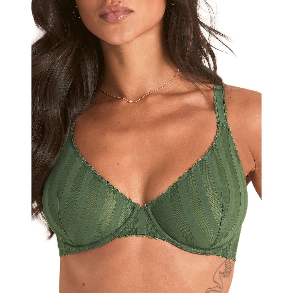 Adore Me Ninamarie Unlined Demi Bra In Green