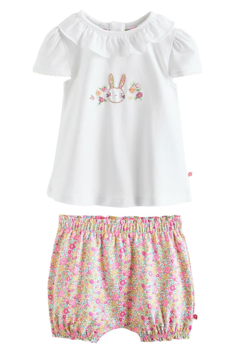 Bunny Graphic T-Shirt & Floral Pants Set, Main, color, PINK/WHITE