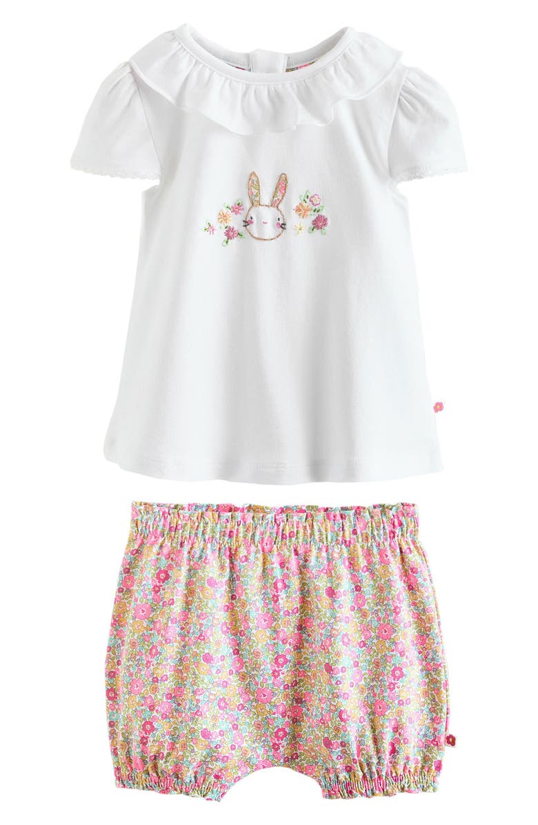 NEXT Bunny Graphic T-Shirt & Floral Pants Set, Main, color, Pink/White