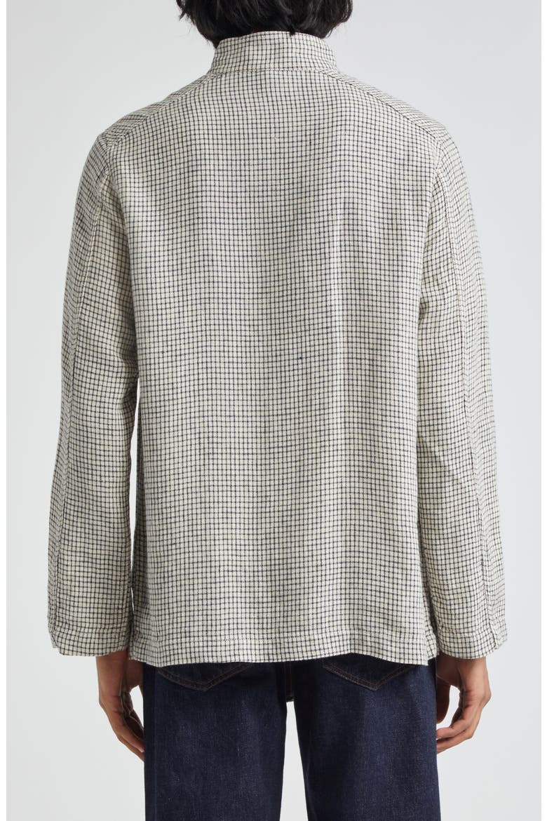 Check Linen Forestiere Jacket, Alternate, color, ECRU AND NAVY
