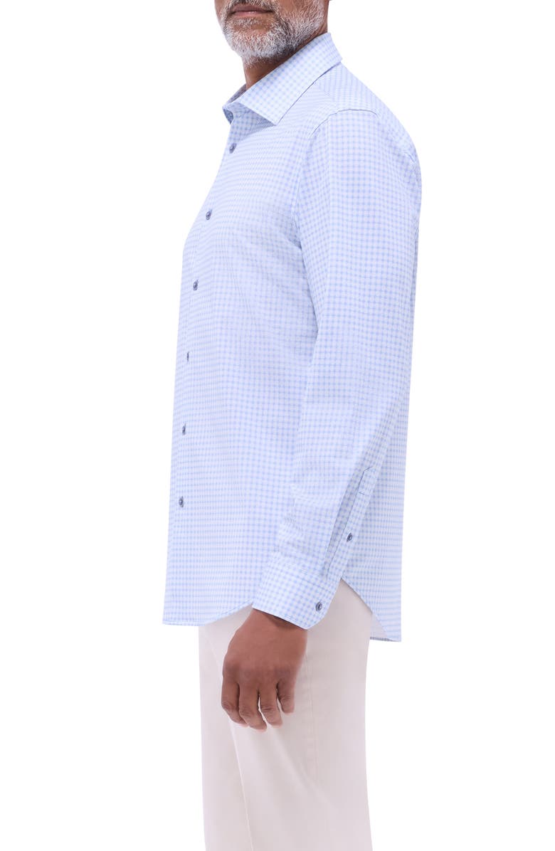 Bugatchi James OoohCotton<sup>®</sup> Geometric Print Button-Up Shirt, Alternate, color, Air Blue