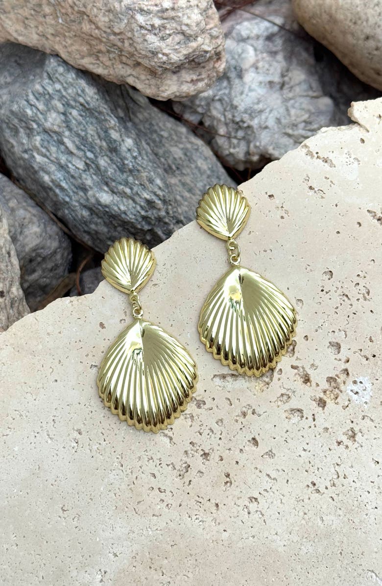Adornia Shell Inspired Drop Earrings, Alternate, color, Gold